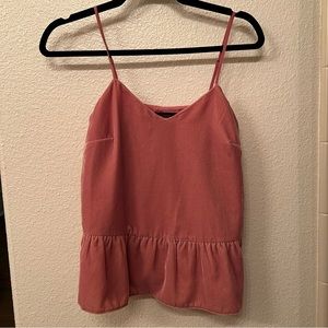 J Crew pink velvet skirted tank